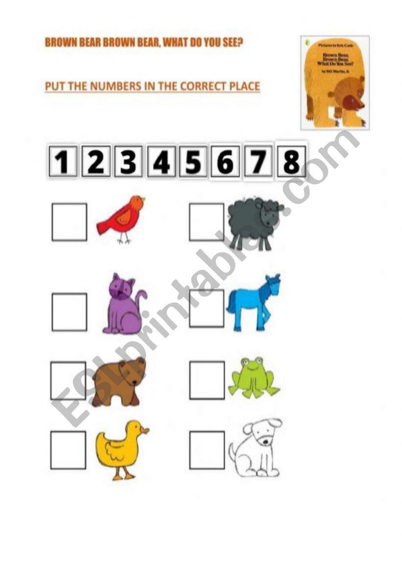 Brown bear order worksheet