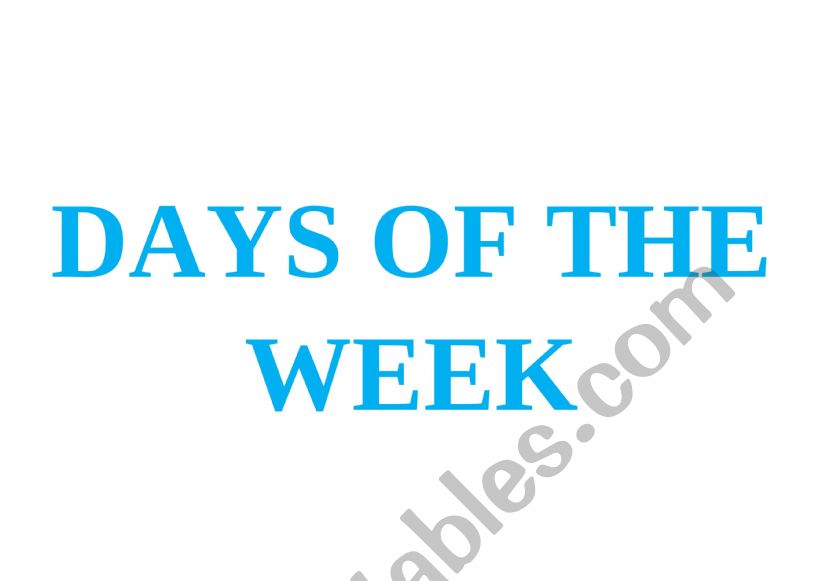 Days of the week_flashcards worksheet