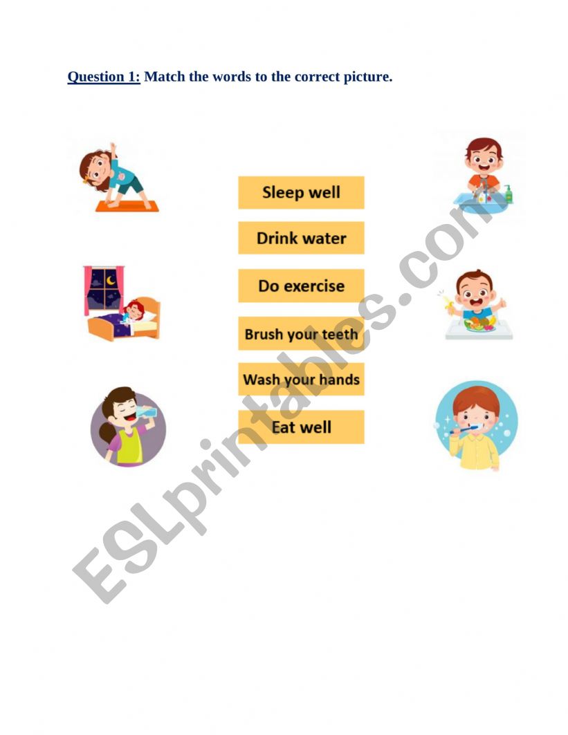 Stay healthy worksheet worksheet