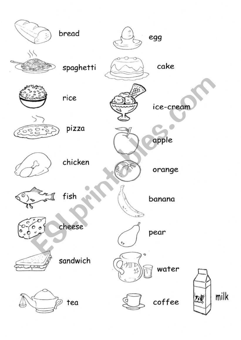 Food images worksheet