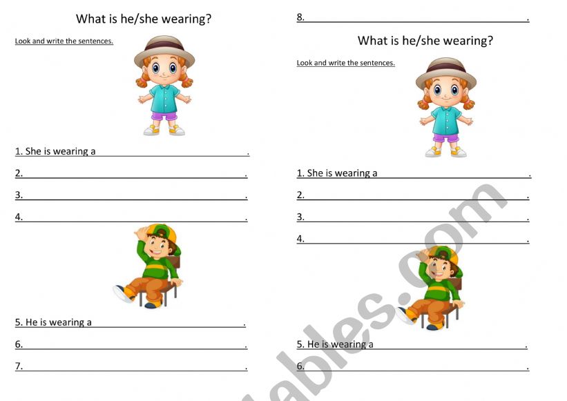 clothes worksheet