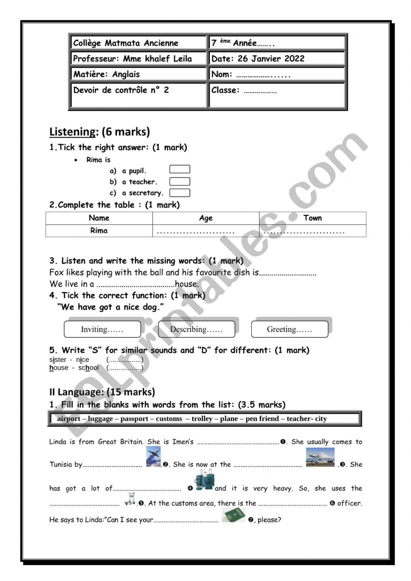 Mid-term test n2 worksheet