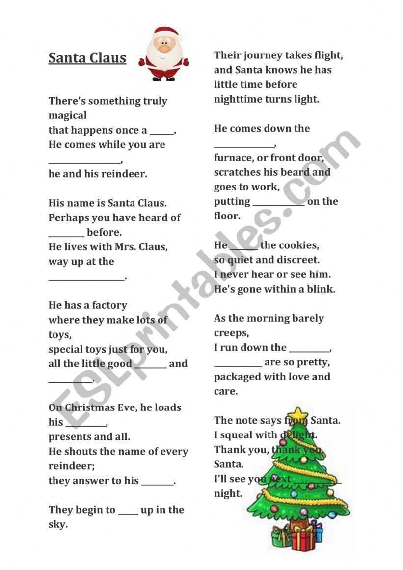 Santa Claus poem (task and solution)