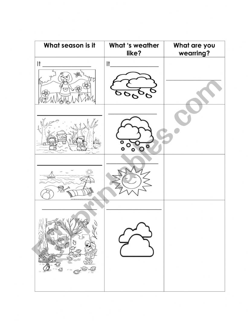 what season it is? worksheet