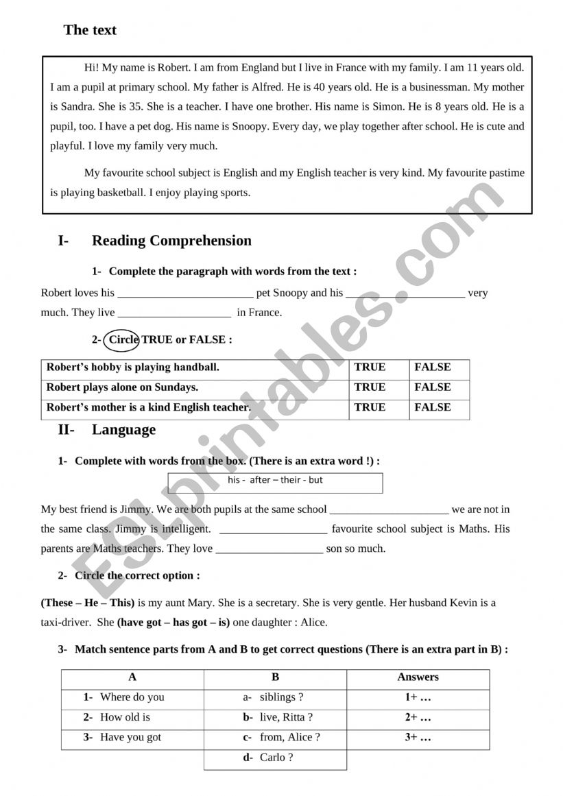 Test worksheet