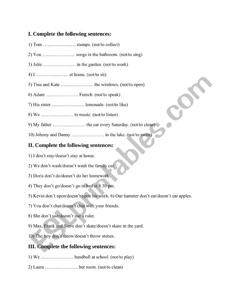 present simple exercises 2 worksheet