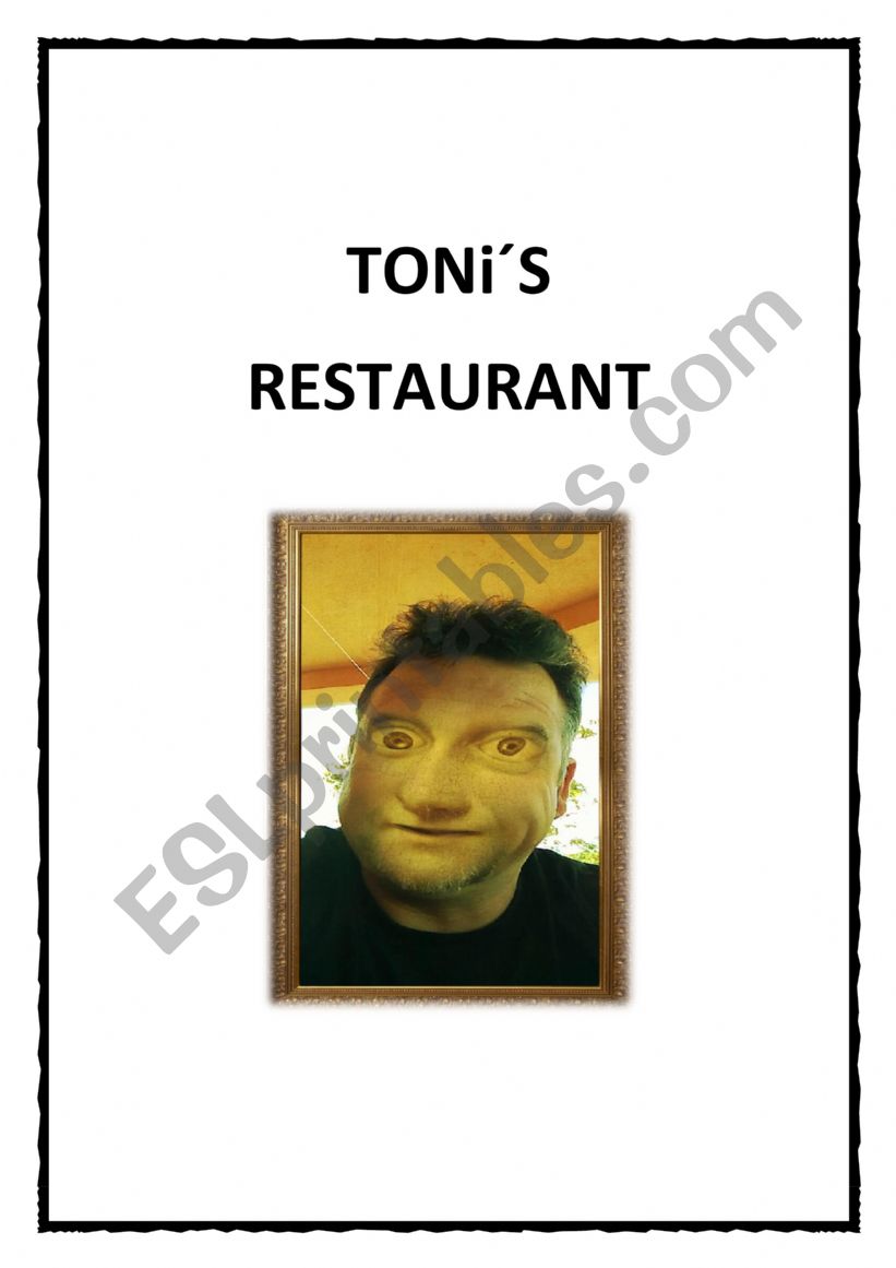 Tonys restaurant worksheet