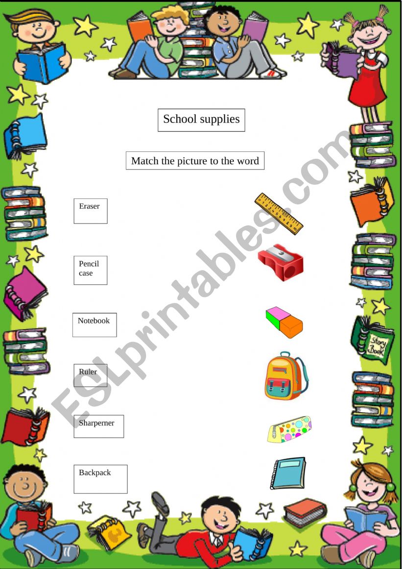 School Supplies  worksheet