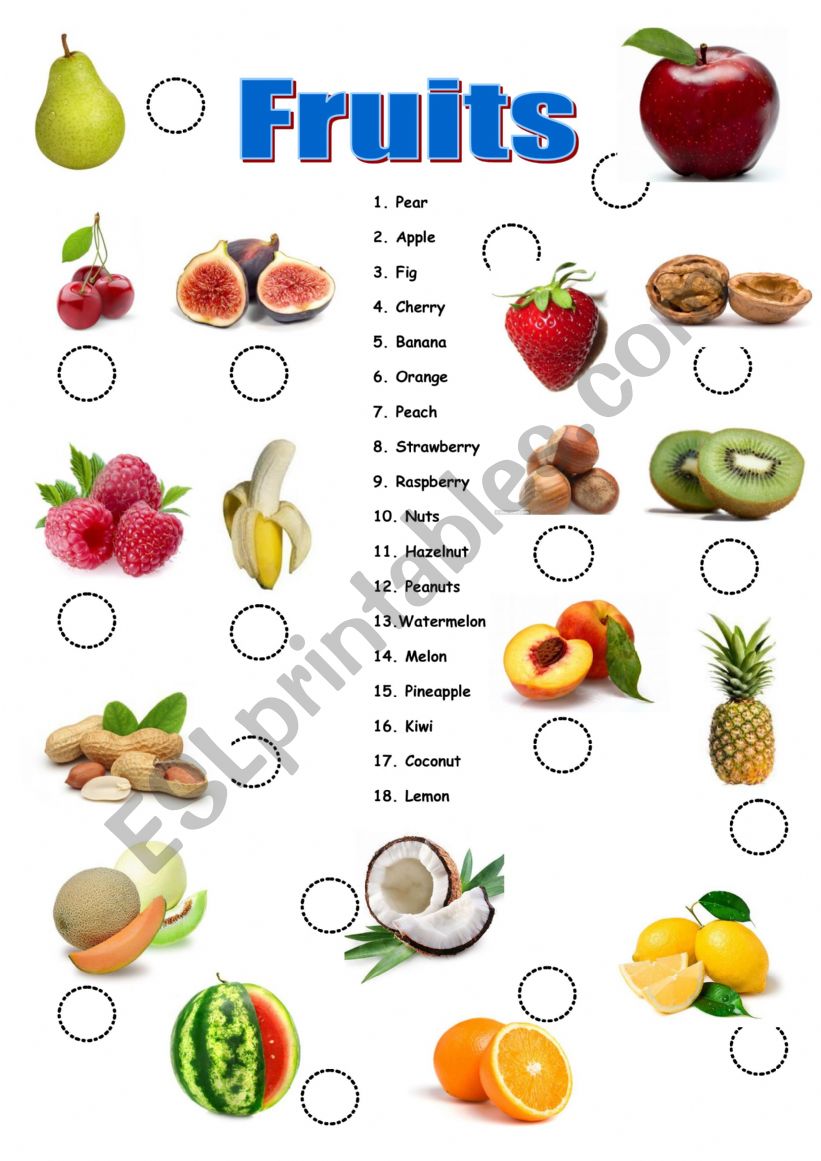 Find the fruit! worksheet