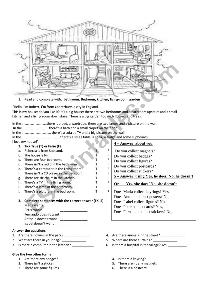 READING EXERCISE AND FILL IN GAPS 