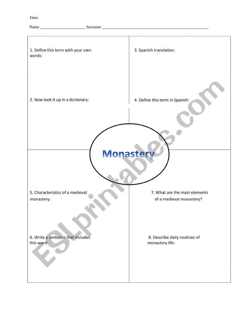 History through English: Monastery life