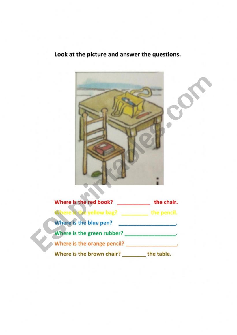 Preposition worksheet