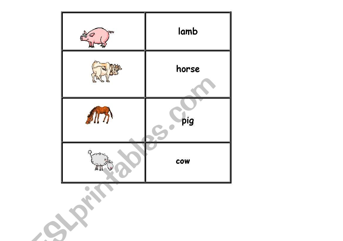 FARM ANIMALS worksheet