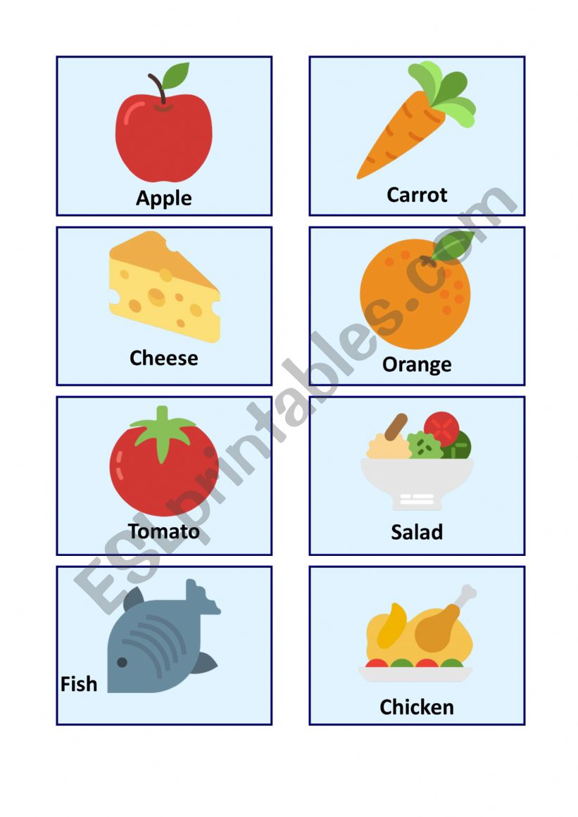 Food Matching Memory Game worksheet