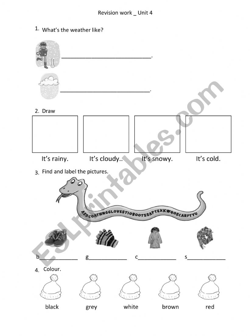 Revision Worksheet_weather and winter activities