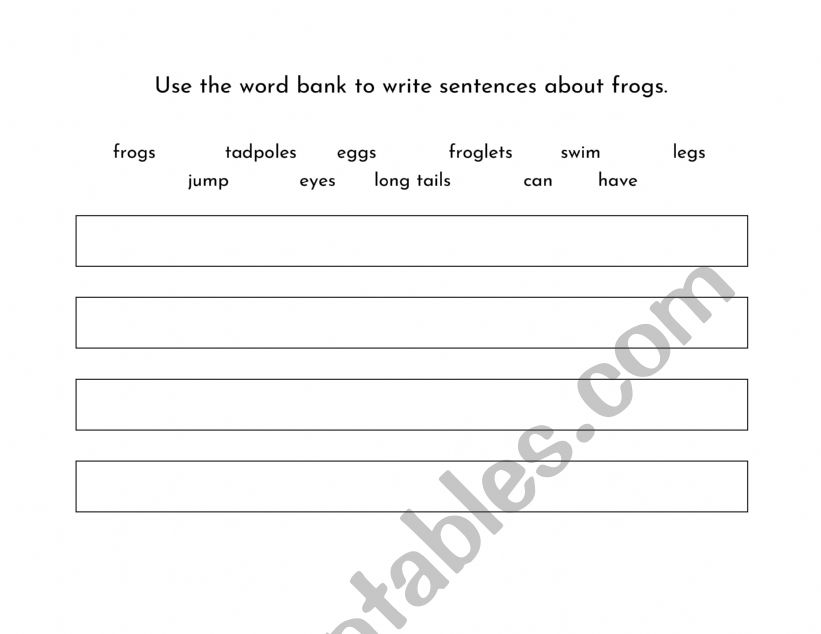 How Frogs Grow- Making Sentences