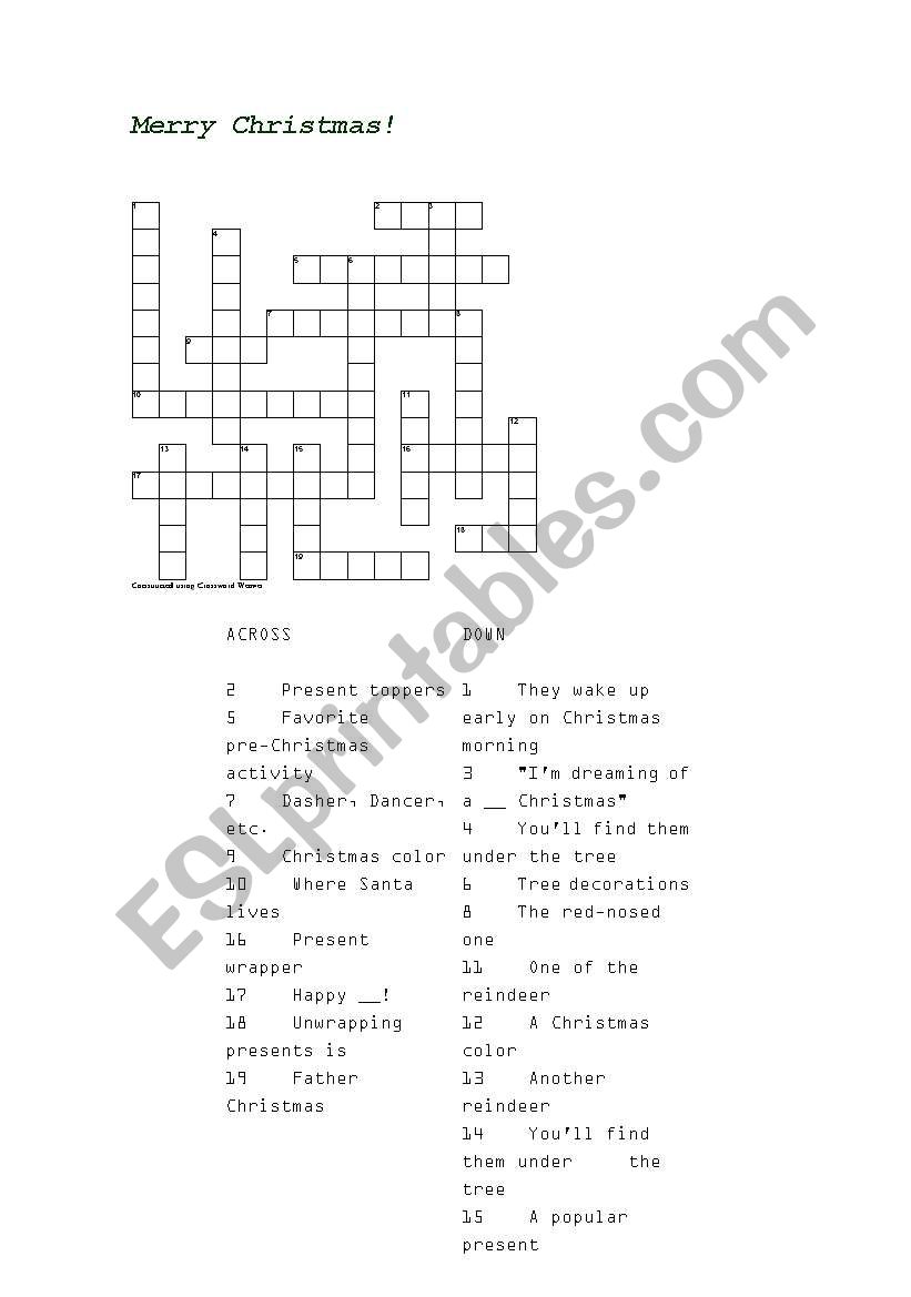 christmas puzzle worksheet