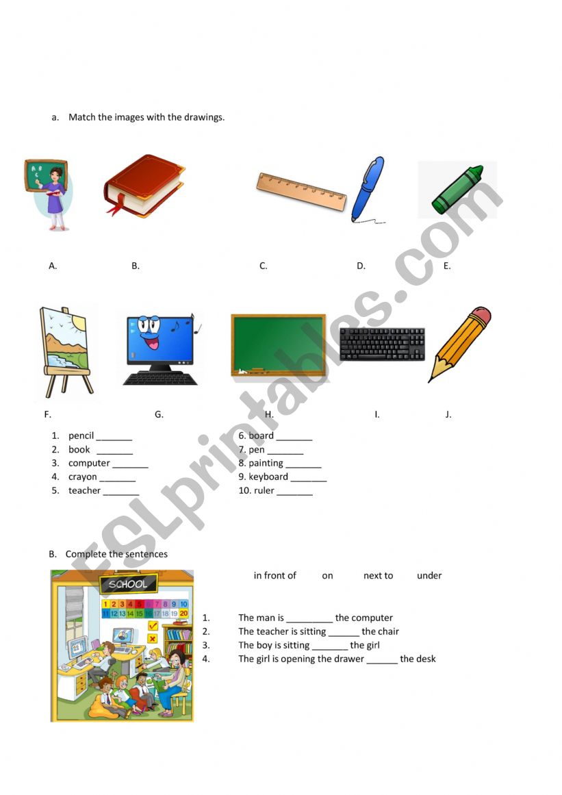 Classroom vocabulary (Get ready for starters)