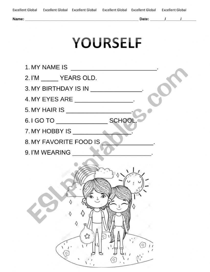 tell me about yourself worksheet