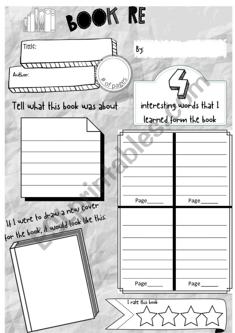 Book report worksheet