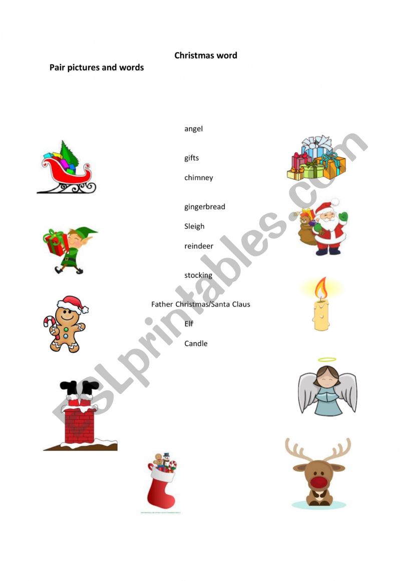 Christmas Words worksheet