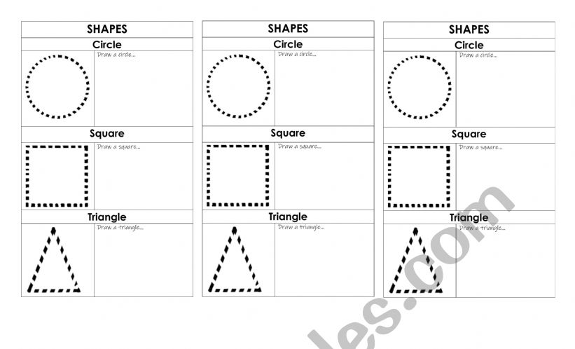 Basic shapes activity worksheet