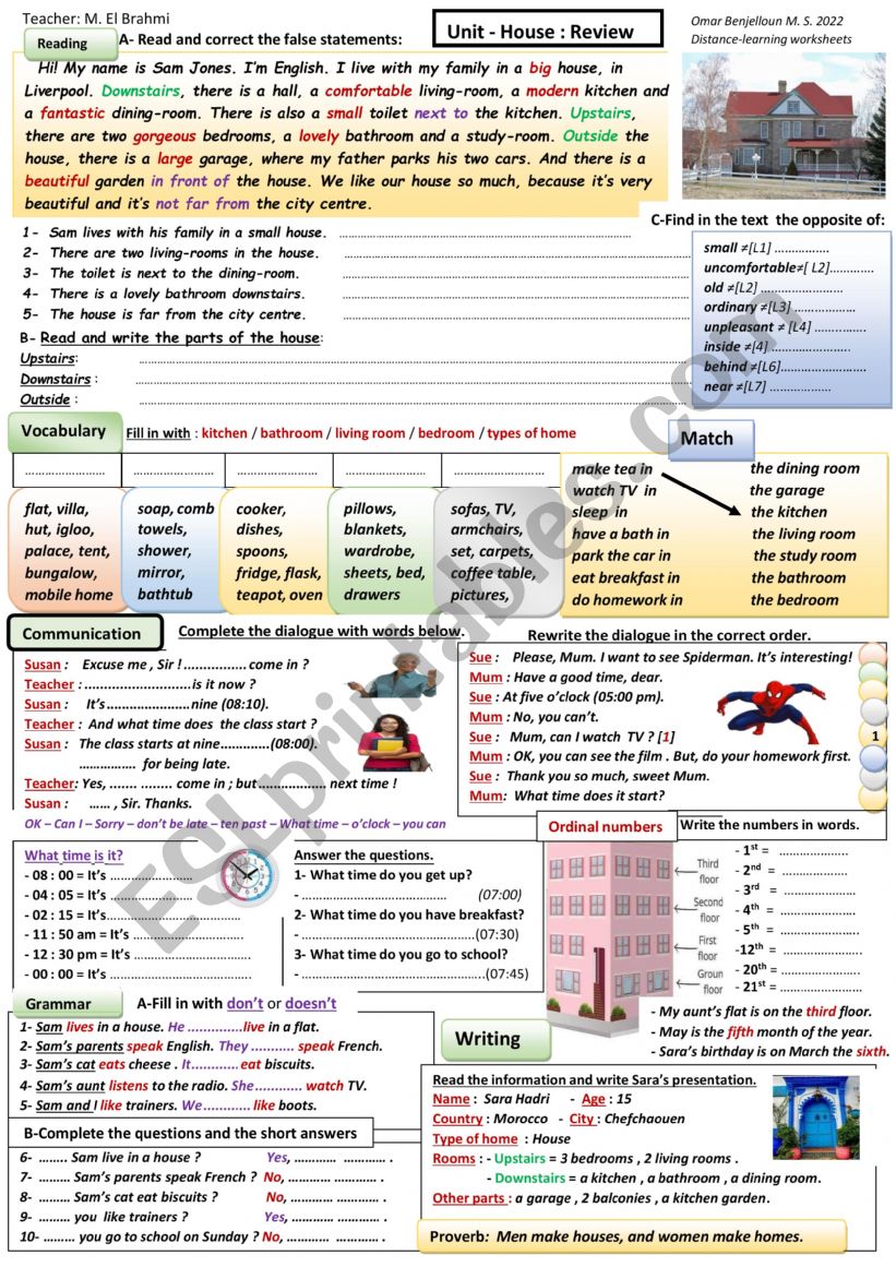 rooms worksheet