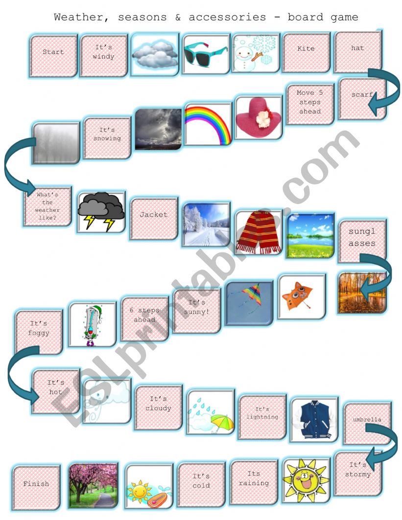 board game - seasons worksheet