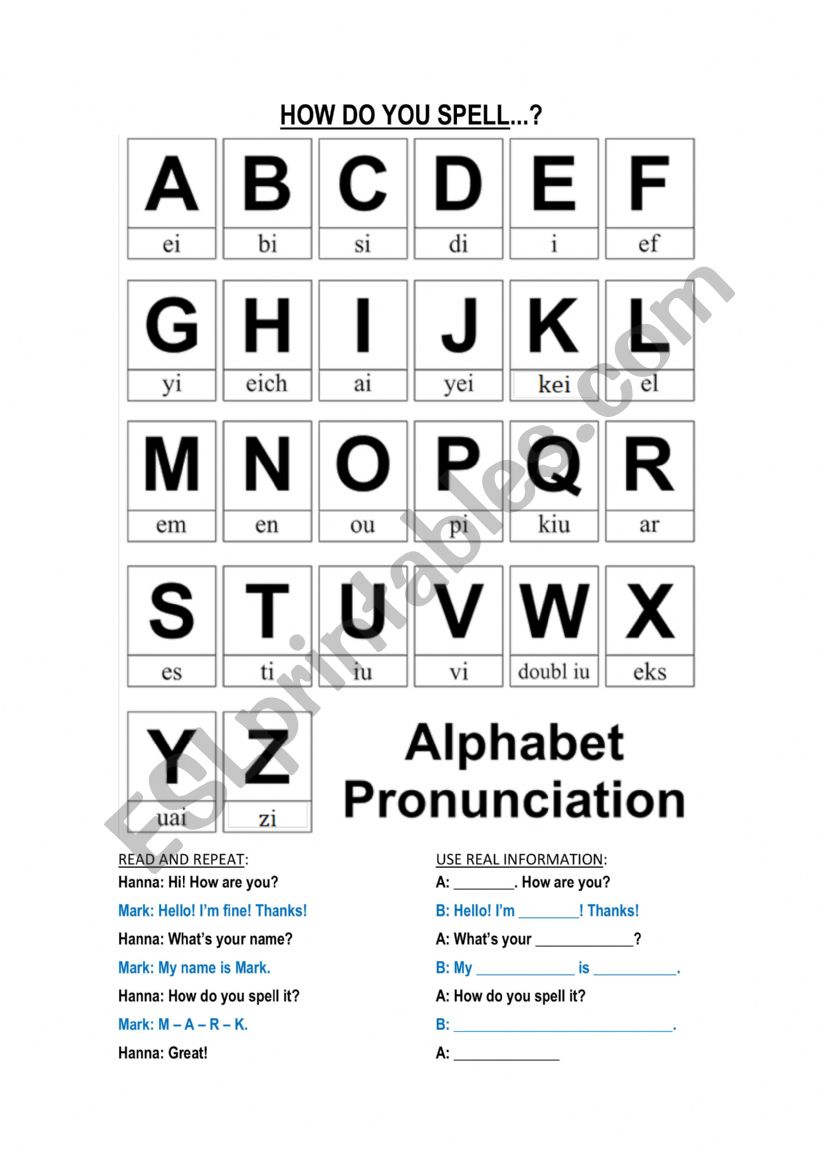 THE ALPHABET worksheet