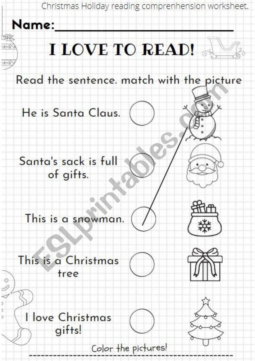 christmas matching game worksheet