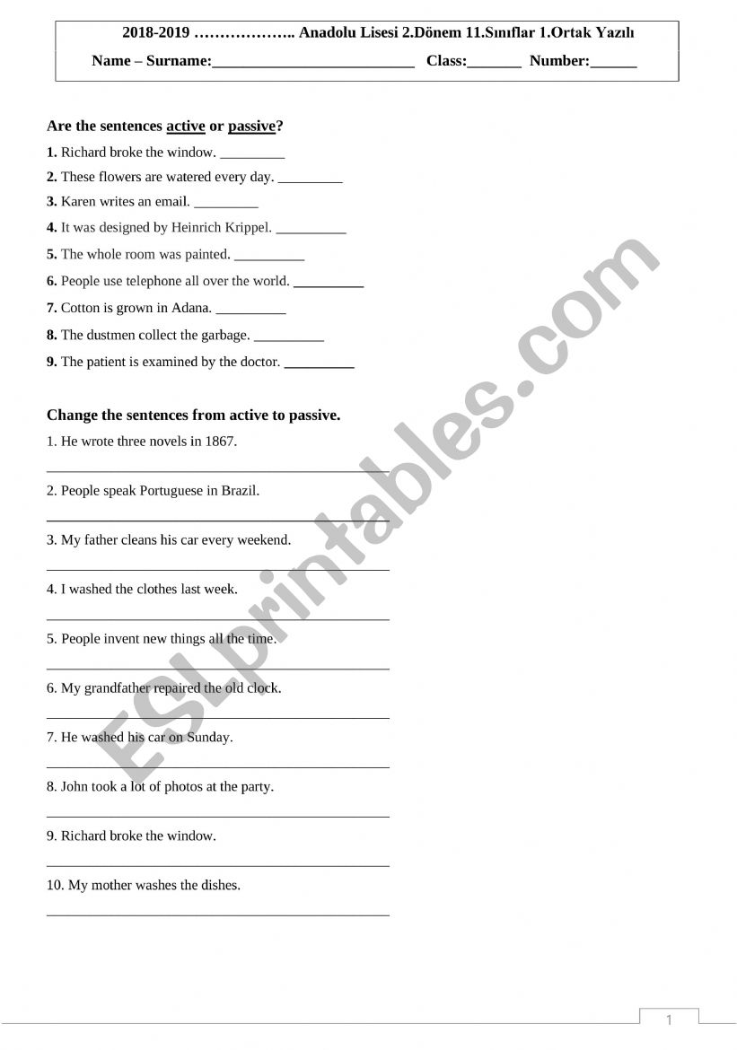 Simple past tense worksheet