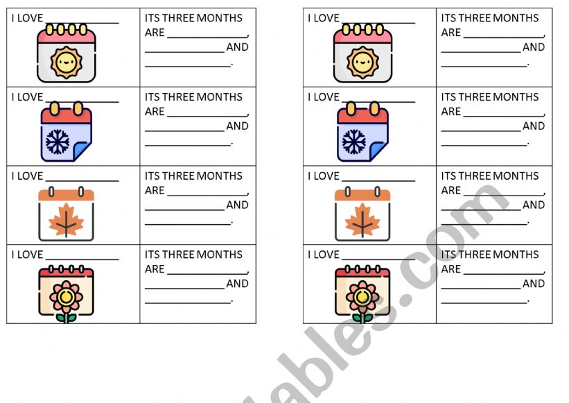 SEASONS WITH WEATHER worksheet