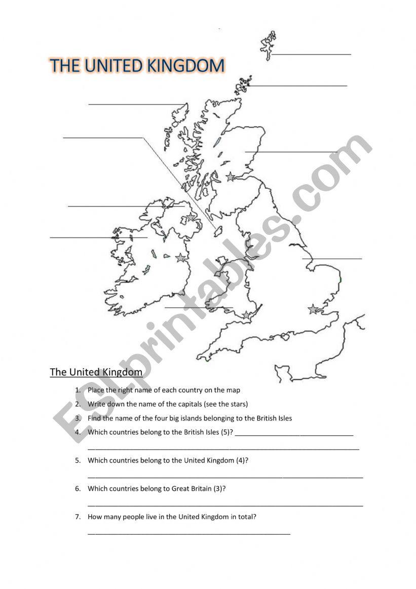 The United Kingdom worksheet worksheet