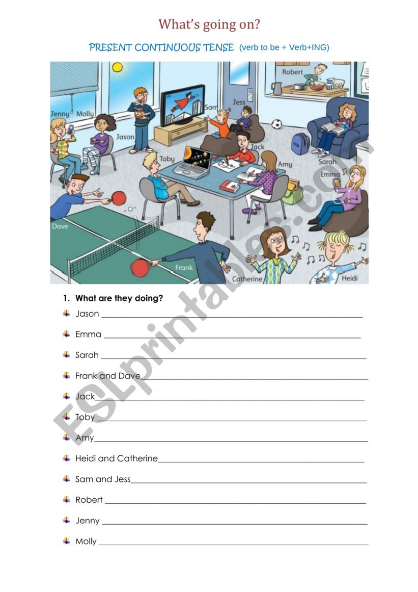 What�s going on? worksheet