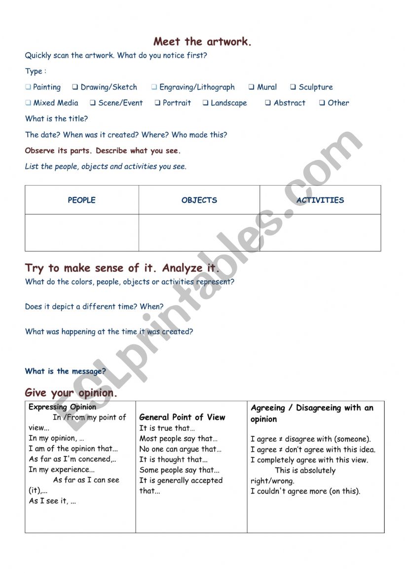 How to describe a visual document