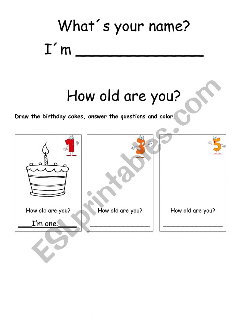 how old are you worksheet