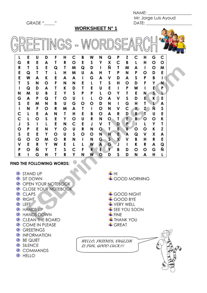 greetings wrodsearch crosswords ESL worksheet by piringundinn