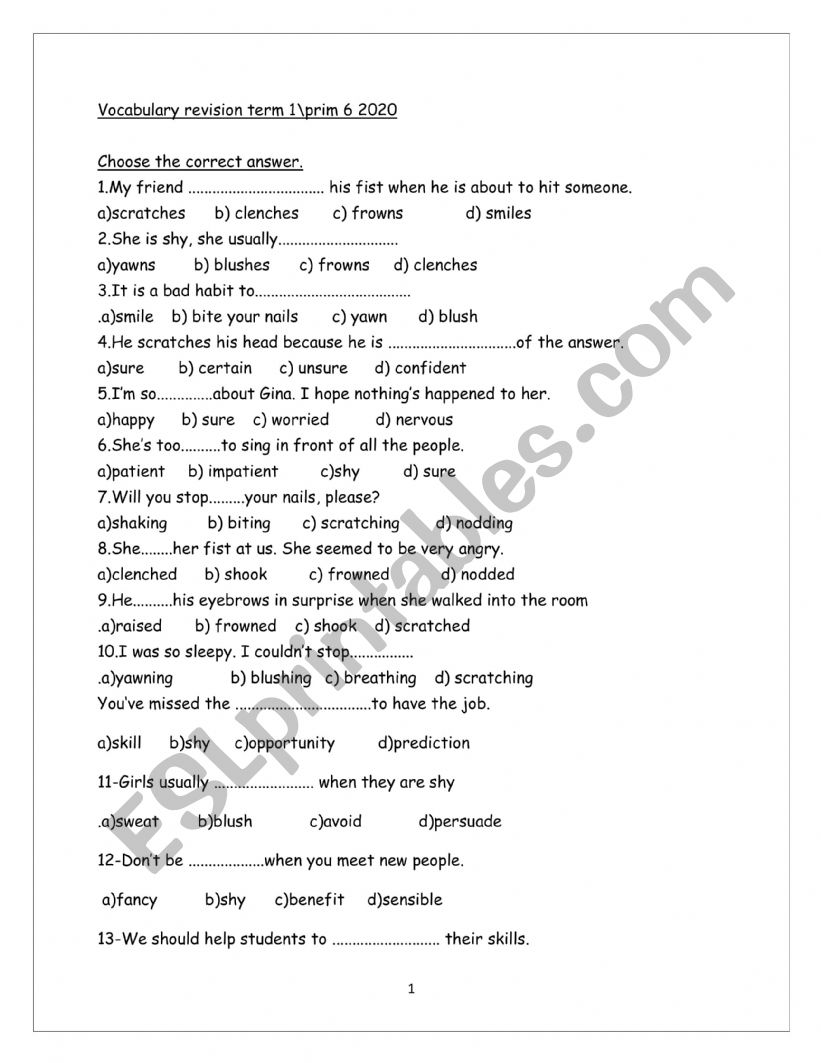 grammar  worksheet