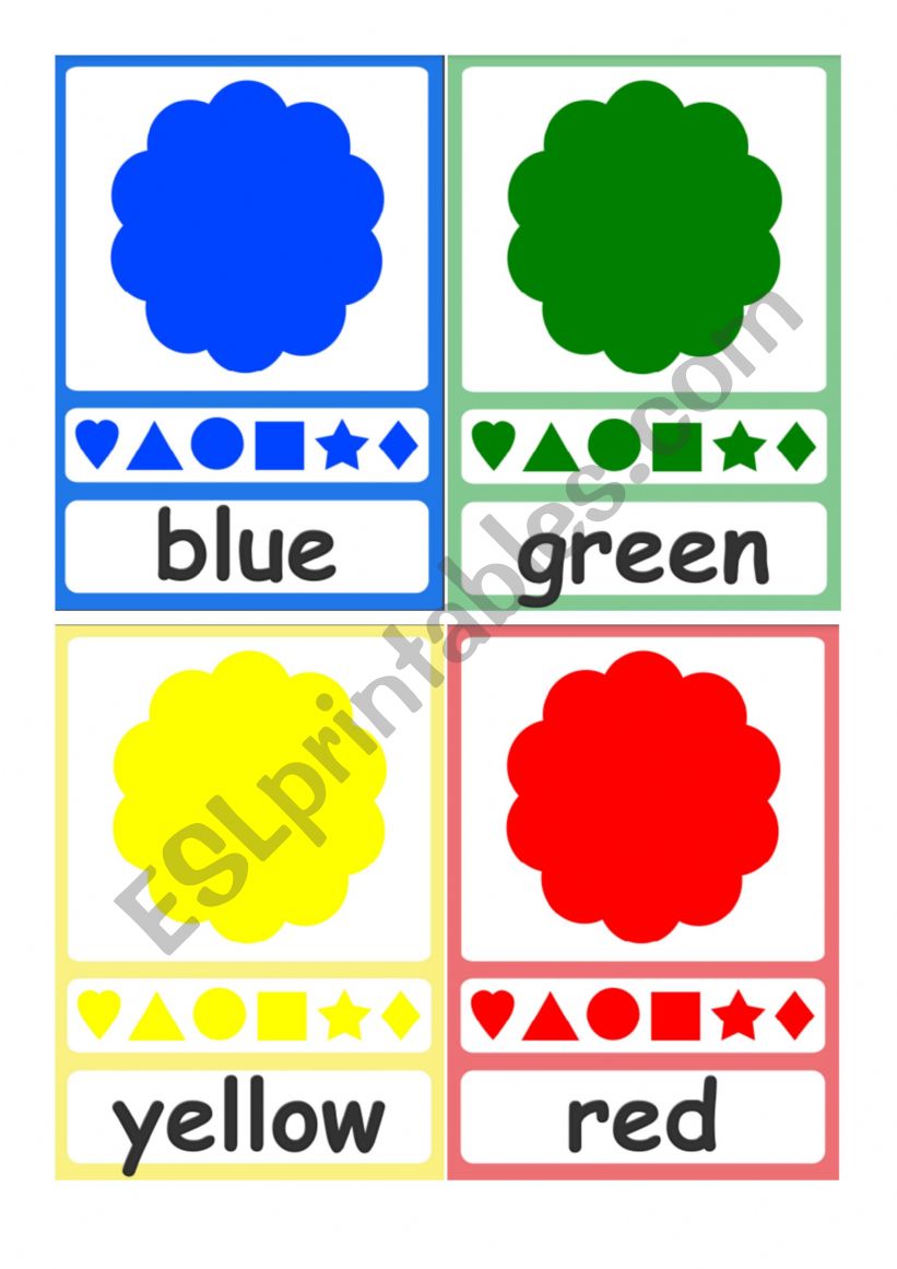 Flashcards Colours worksheet