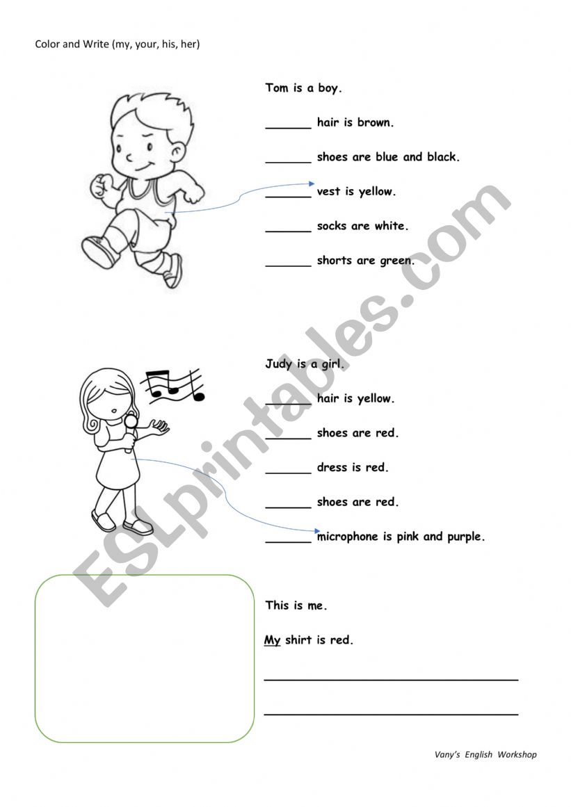 Color and Write  worksheet
