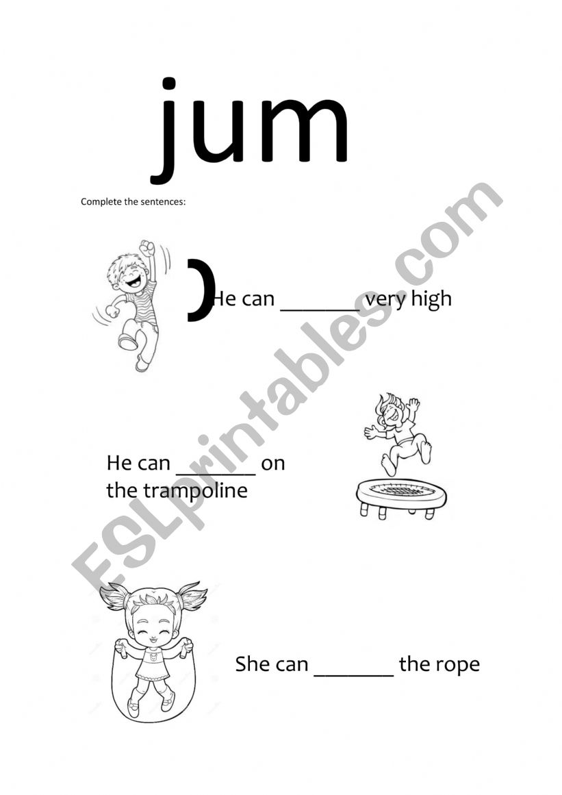 verb jump worksheet