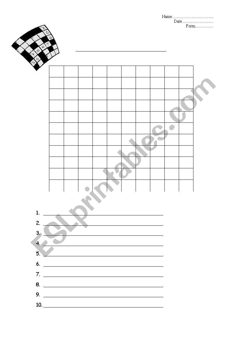 Blank Word Search ESL Worksheet By Shirley99