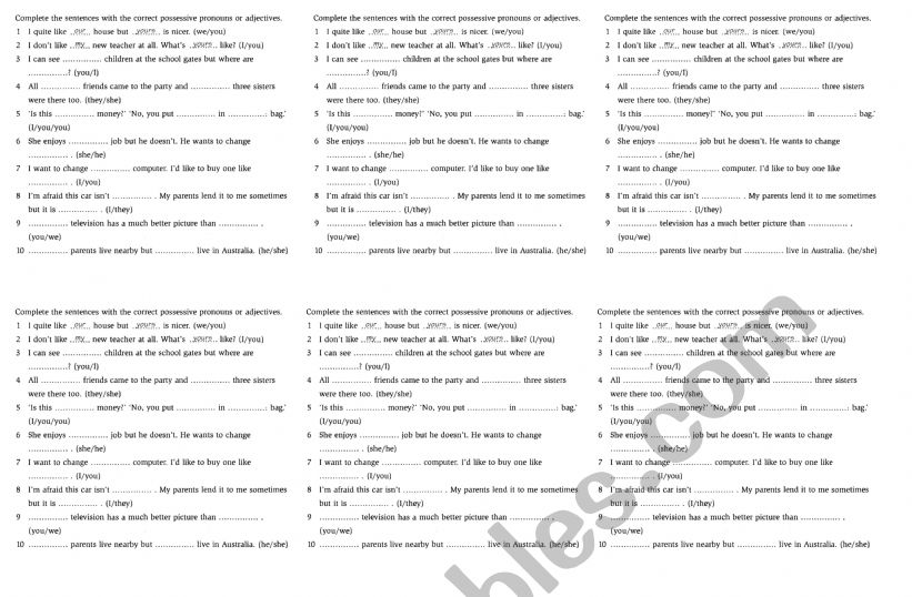 adjectives worksheet