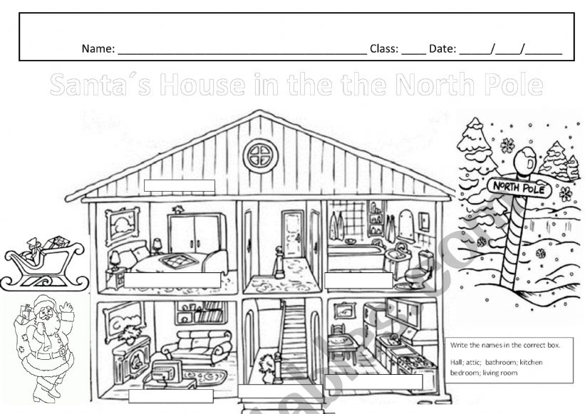 Santa�s House worksheet