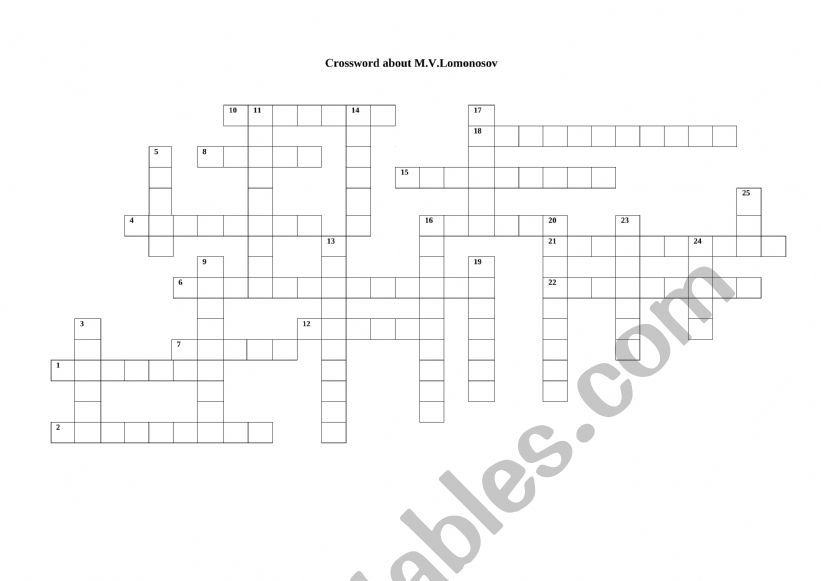 Lomonosov Crossword worksheet