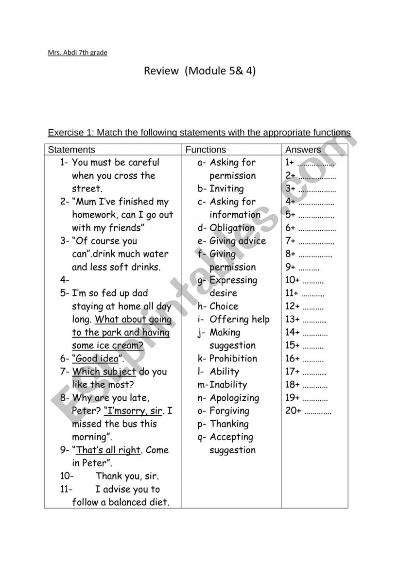 7th review worksheet