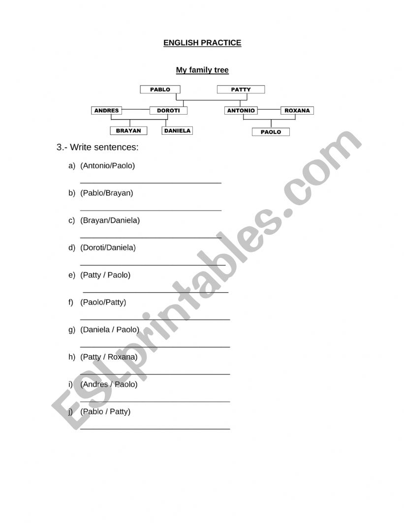 The family worksheet