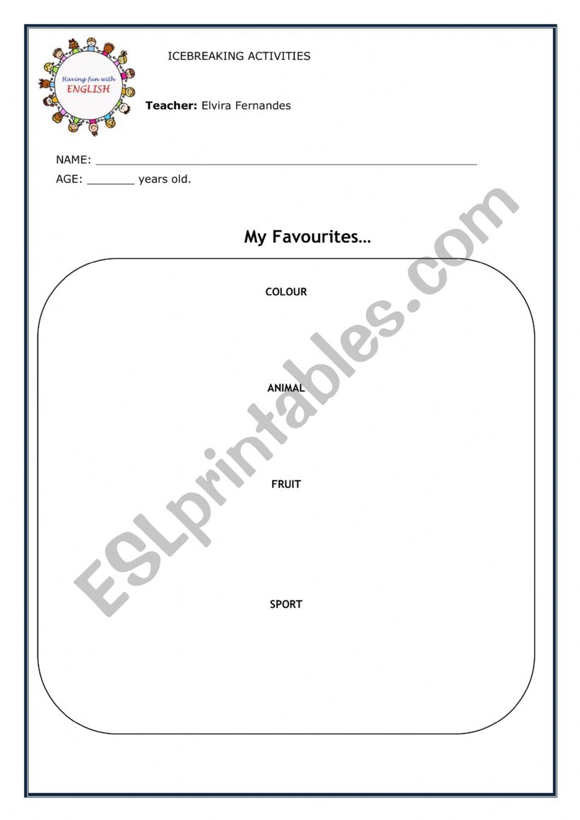 First class activity worksheet