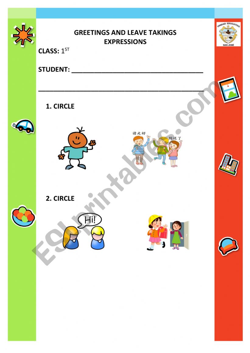 Greetings worksheet