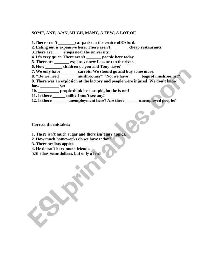 quantifiers worksheet